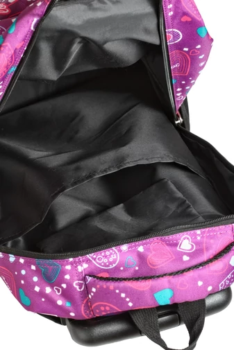 Aoking Rucsac Negru Cu Model Frunze Colorate Pe Roți  Dimensiuni 47*32*21cm