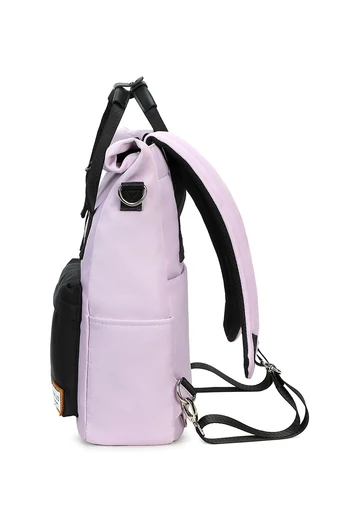 Rucsac 2în Geantă De Umăr Multifuncțional Bonluo Violet Cu Negru Din Țesătură Oxford  Dimensiunea 36*25*10cm