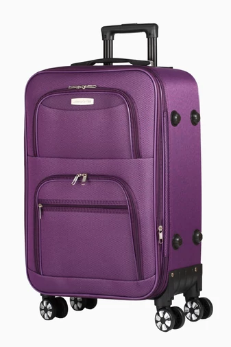 Set Troler Cu Roți Detașabile Leonardo Davinci Violet Cu Pereți Moi Extensibili 