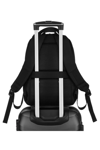 Rucsac Wizzair Ryanair Din Poliester Impermeabil Negru Cu Compartiment Laptop Și Prindere Troler 40*28*13cm