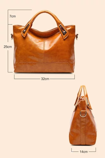 Geantă De Umăr Damă Din PU Tip Tote Maro 25*32*14cm