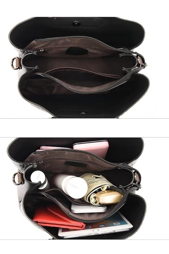 Geantă De Umăr Și Mână Din PU Cu Design Modern Negru 30*12*22cm