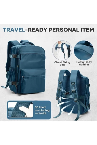 Rucsac Bagaj De Mana Wizzair,Rynair Albastru Multifunctional Din Poliester Cu Compresie Vacuum 40*25*20cm