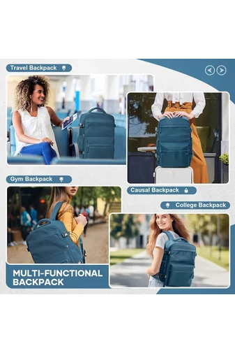 Rucsac Bagaj De Mana Wizzair,Rynair Albastru Multifunctional Din Poliester Cu Compresie Vacuum 40*25*20cm