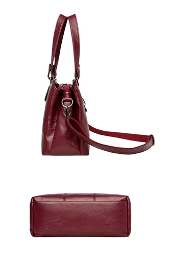 Geantă De Umăr Și De Mână Elegantă Maro Din PU Cu Bretea Reglabilă 32*11*22cm