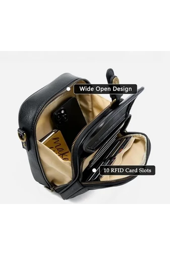 Geantă Crossbody Maro Din PU Cu Design Compact Și Compartimentare Practică 20*8*17cm