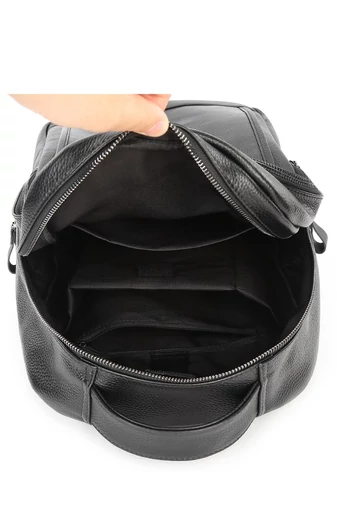 Rucsac Din Piele Naturală Neagră Pentru Laptop Design Elegant 42*29*18 Cm