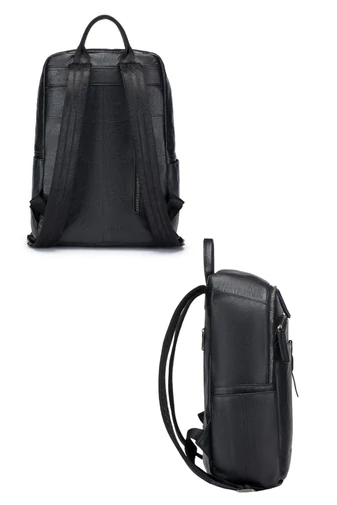 Rucsac Elegant Bagaj De Mână Wizzair Ryanair Din Piele Naturală Neagră Spațiu Laptop 38*29*13 Cm