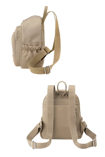 Rucsac Mini Impermeabil Din Poliester Khaki Cu Design Modern Și Compartimente Multiple 22*12*28cm