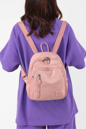 Rucsac Mini Impermeabil Din Poliester Khaki Cu Design Modern Și Compartimente Multiple 22*12*28cm
