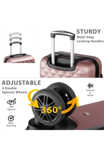 Set Troler De Cabină / Rucsac Wizzair, Ryanair Bagaj De Mână 40*30*20cm / 55*35*22cm Cu Roți Detașabile Negru