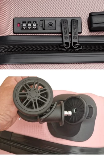 Set Troler De Cabină / Rucsac Wizzair, Ryanair Bagaj De Mână 40*30*20cm / 55*35*22cm Cu Roți Detașabile Negru