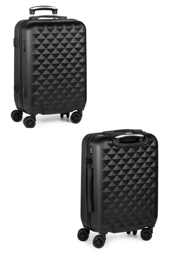 Set Troler De Cabină / Rucsac Wizzair, Ryanair Bagaj De Mână 40*30*20cm / 55*35*22cm Cu Roți Detașabile Negru