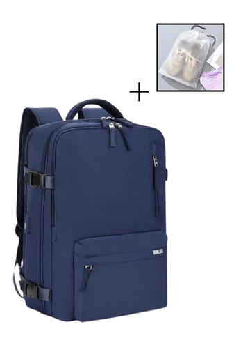 Set Troler De Cabină / Rucsac Wizzair, Ryanair Bagaj De Mână 40*30*20cm / 55*35*22cm Cu Roți Detașabile Negru