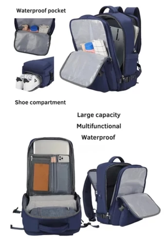 Set Troler De Cabină / Rucsac Wizzair, Ryanair Bagaj De Mână 40*30*20cm / 55*35*22cm Cu Roți Detașabile Negru