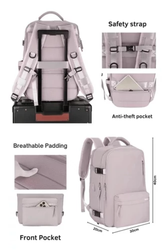 Set Troler De Cabină / Rucsac Wizzair, Ryanair Bagaj De Mână 40*30*20cm / 55*35*22cm Cu Roți Detașabile Negru