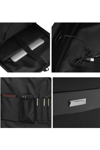 Rucsac Peterson De Cabină Cu Compartiment Laptop, Capacitate Mare, Curea Troler, Negru 55*40*20 cm 