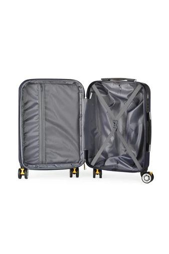 Troler De Cabină Rigid Extensibil Din ABS Cu 4 Roți Duble Blocabile 360° Și Protecții Antișoc Albastru Închis 56*38*21cm