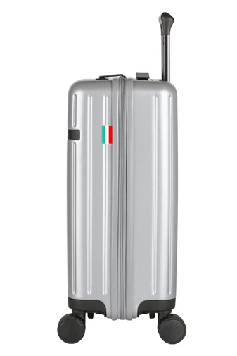 Troler De Cabina Cu Pereți Rigizi Din PC Mat Argintiu, Roți Silențioase 360° Și Cifru TSA 55*34*21cm