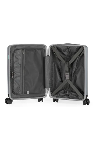 Troler De Cabina Cu Pereți Rigizi Din PC Mat Argintiu, Roți Silențioase 360° Și Cifru TSA 55*34*21cm
