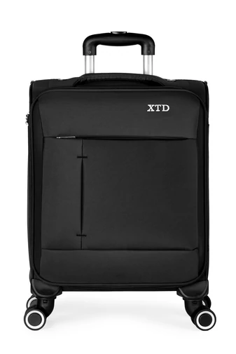 Troler De Cabină Wizzair Ryanair Textil Cu Roți 360° Detașabile, Cifru TSA, Negru 55*40*20cm
