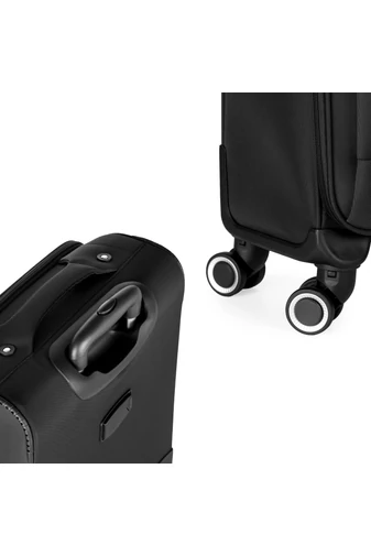 Troler De Cabină Wizzair Ryanair Textil Cu Roți 360° Detașabile, Cifru TSA, Negru 55*40*20cm