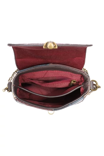 Geantă Crossbody Din piele Naturală Multicolor Cu Model  17*12*5cm