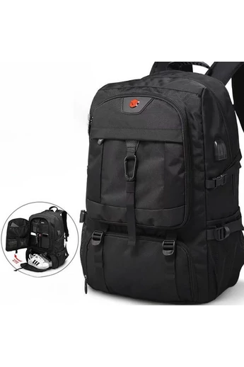 Bonluo Rucsac Negru Pentru Drumeții Din Material Solid Posibilitate Extindere Spațiu (58x38x20cm)