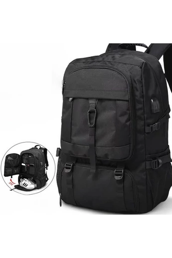 Bonluo Rucsac Negru Pentru Drumeții Din Material Solid Posibilitate Extindere Spațiu (46x30x20cm)