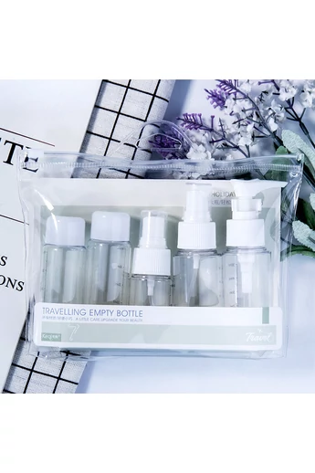 Bonluo Set 5 Recipiente Transparente Pentru Pentru Cosmetice Cu Etichete Incluse