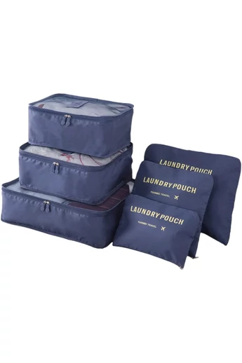 Set Organizator Albastru Închis de Haine pentru Călătorii (6buc)