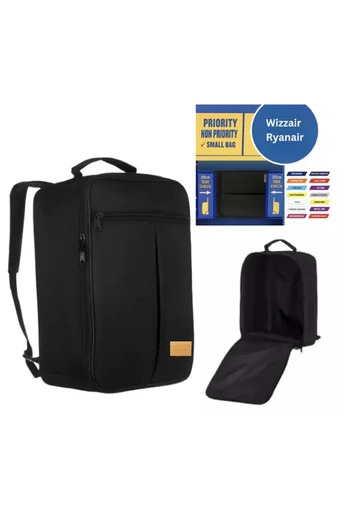  Rucsac Bonluo Negru Din Material Impermeabil Dimensiune Gratuită Wizz Air, Ryanair (40X30X20CM)