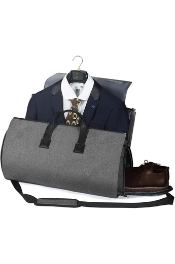 Bonluo Geantă De Voiaj Gri Cu Spațiu Destinat Pentru Costum Din Material Impermeabil (50*30*30 cm) Cu Atașare La Troler
