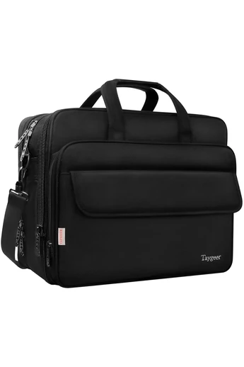 Servietă Neagră Bonluo Calitate Premium Extensibilă Business-Class Cu Buzunare Multiple
