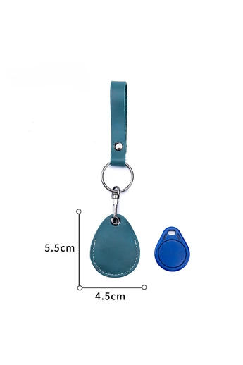 Breloc Pentru Chei Albastru Bonluo Din Piele Naturală (5,5*4,5cm)