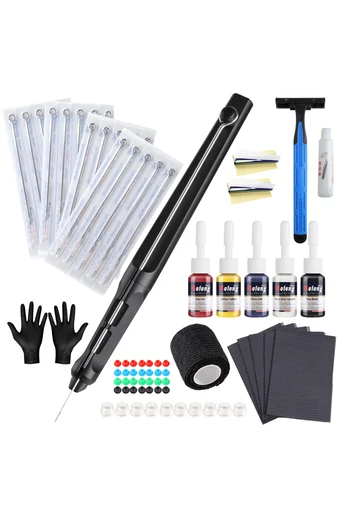 Set Premium Pentru Tatuaje Bonluo, Cu Stilou Pentru Tatuat Și Accesorii Necesare 