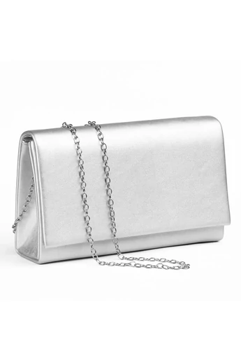 R&J Geantă  Argintie Eleganta Tip Plic Dimensiune (22x13x5,5cm)