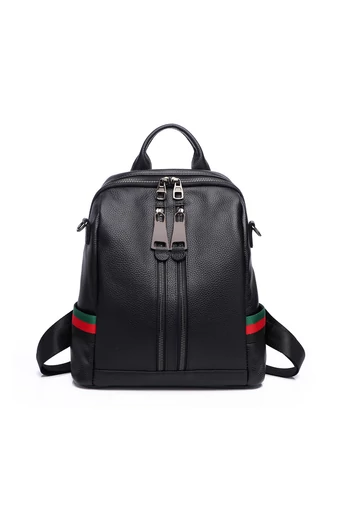 Rucsac Dama Din Piele Naturală Multifuncțional Bonluo Negru 30*30*15cm