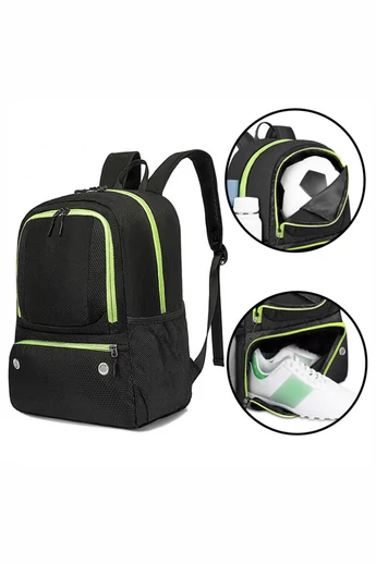 Rucsac Sport Din Poliester Impermeabil Ultra Ușor Negru Cu Verde Dimensiune Gratuita Wizzair 40*30*20cm