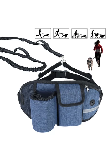 Borsetă Multifuncțională Cu Lesă Câini Albastru Închis Ideală Pentru Jogging ,Drumetii Bonluo