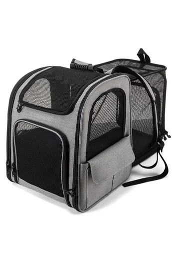 Rucsac Extensibil Pentru Animale De Companie Gri Confort Bonluo 54*41*34 cm