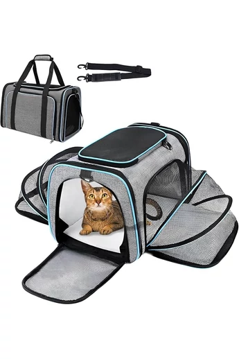 Geantă Extensibilă Animale de Companie Material Oxford 600D Bonluo Albastru 40*25*25cm