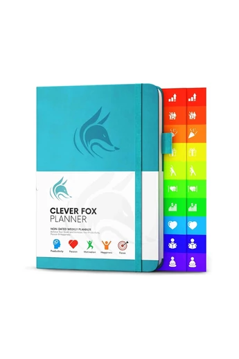 Agenda De Planificare Săptămânală Turcoaz Format A5 Stickere Colorate Buzunar Interior 