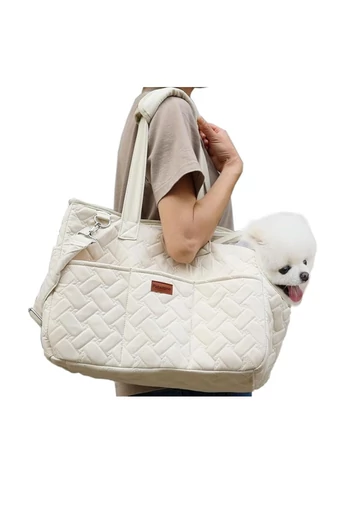 Geantă De Transport Pentru Animale De Companie Alba Stil Tote Bonluo 30*41cm