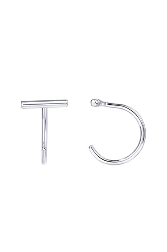 Cercei Minimalistici Din Cupru Placat Cu Aur Alb De 14K Design Modern Și Elegant