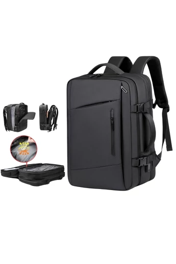 Rucsac Multifuncțional Cu Vacuum, Capacitate Mare, Extensibil, Impermeabil Și Rezistent Negru 45*30*18cm