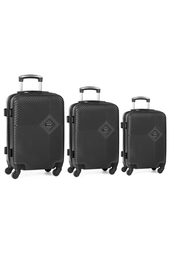 Set Troler Cu Pereți Tari ABS Negru