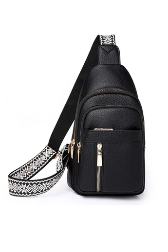 Geantă Crossbody Damă Din PU Cu Multiple Compartimente Negru 30*18*6cm