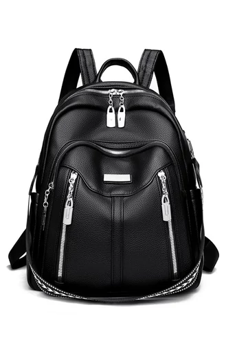 Rucsac Damă Din PU Cu Multiple Compartimente Negru 36*30*13cm