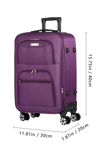  Troler 40*30*20 Wizzair Ryanair Leonardo Davinci Violet Cu Pereți Moi Extensibil 